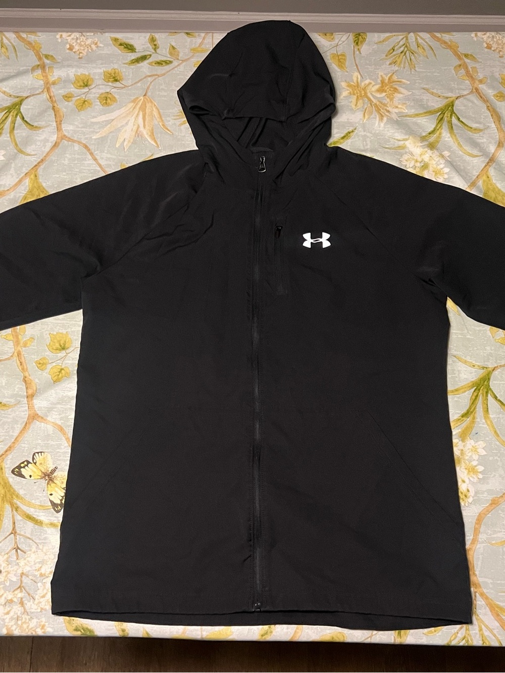 Under Armour Black Lightweight Hooded Windbreaker Jacket